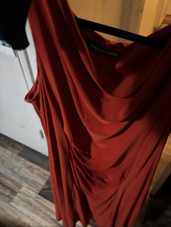 Sleeveless Draped Midi Dress in Rust - P2P:23, Length:37 - Picture 6 of 7